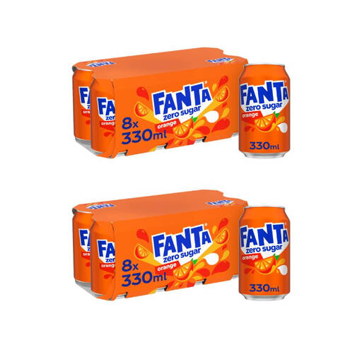 Fanta Orange Zero Sugar 2 × 8 × 330ml