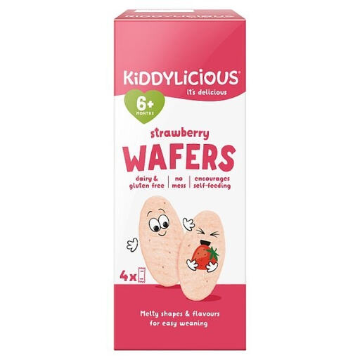 Kiddylicious, strawberry wafers 16 g, 4 x 2 portions