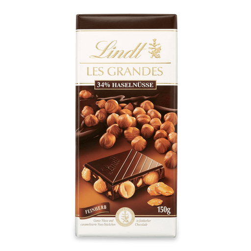 Lindt Les Grandes Dark Chocolate Hazelnut, 150g