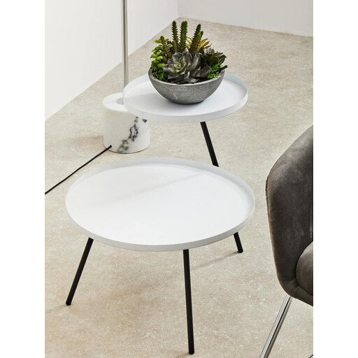 Interiors by Premier Side Table Trosa 2 Shelf Metal Black/White