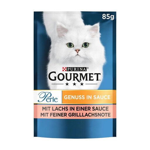 PURINA GOURMET Perle Genuss in Sauce Katzenfutter Nass, mit Lachs, 26er Pack (26 x 85g)
