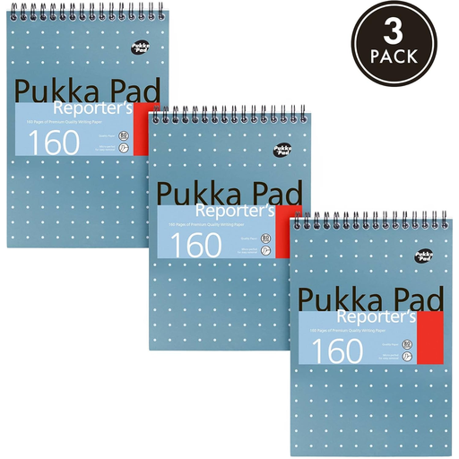 Pukka Pad Metallic Reporters Pad, Pack of 3
