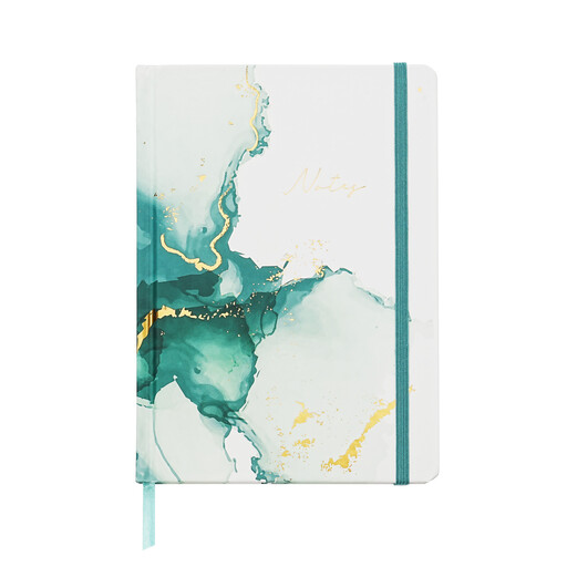 Jubiluu A5 Hardcover Notebook in Teal Marble Art