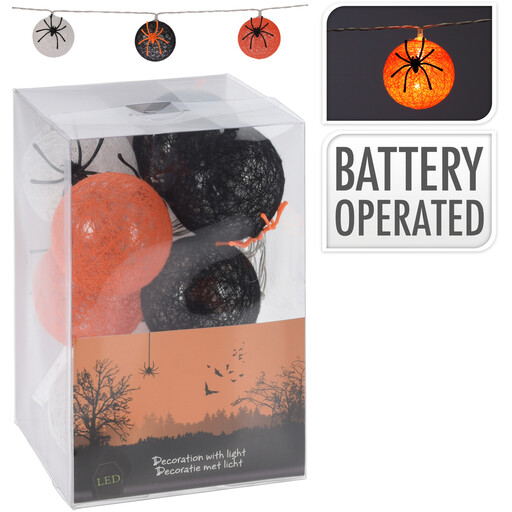 10 Halloween-Leuchtkugeln mit Spinnenmotiv