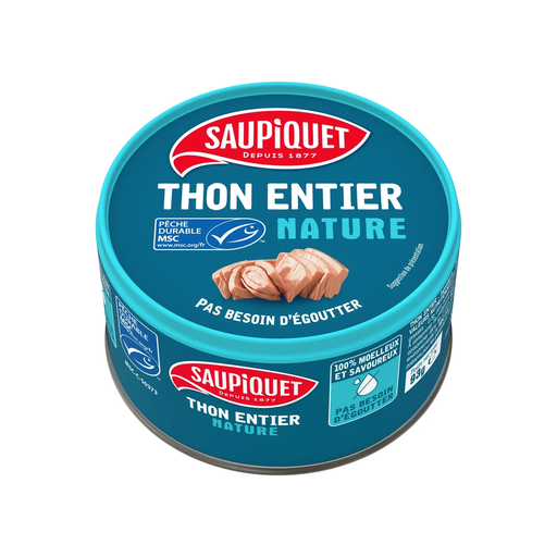 Saupiquet whole tuna in spring water brine, 93 g
