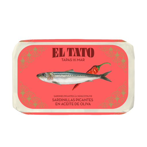 EL TATO small sardines 16/20u in olive oil and chilli, 115/81 g