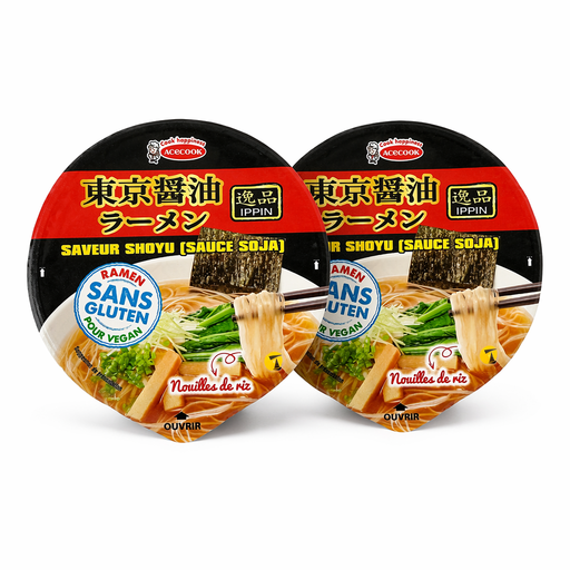 ACECOOK IPPIN Instant Shoyu Ramen Bowl 63g two pack