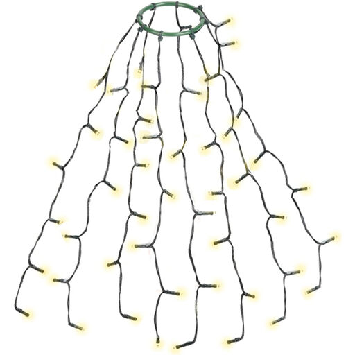 SALCAR 0.6 m Christmas Tree Fairy Lights with Ring, 8 Strands, 48 LEDs, Warm White