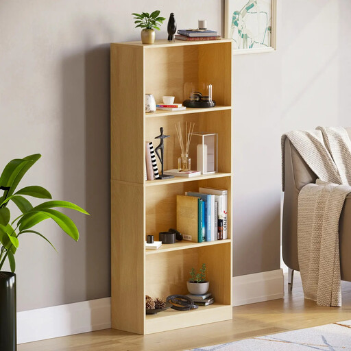 Vida Designs Bookcase Cambridge 4 Shelves Oak Effect Large