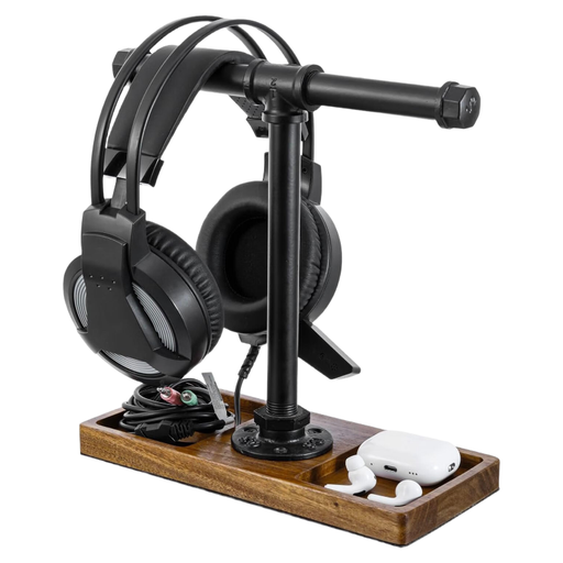 MyGift Acacia Wood Headphone Stand