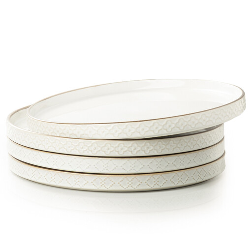 DAFUCERAMIC 10.25” Ceramic Dinner Plates, Set of 4