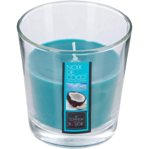 Atmosphera Coconut Scented Candle in Glass - 90 g, Turquoise