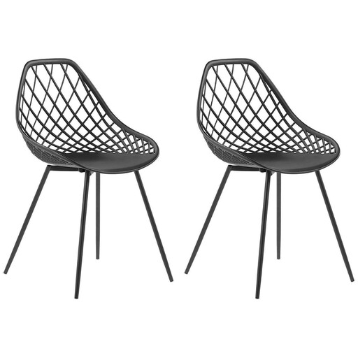 Beliani 2er-Set Moderne Esszimmerstühle Canton II in Schwarz