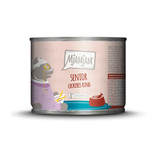 Mjamjam Wet P?té for Senior Cats with Beef 200g