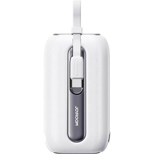 JOYROOM Powerbank 10000mAh 22.5W with 2 Built-in USB-C and iPhone Cable, White