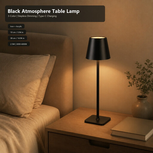LED-Tischlampe, Kabellose, Wiederaufladbare Tischlampe mit Touch Control