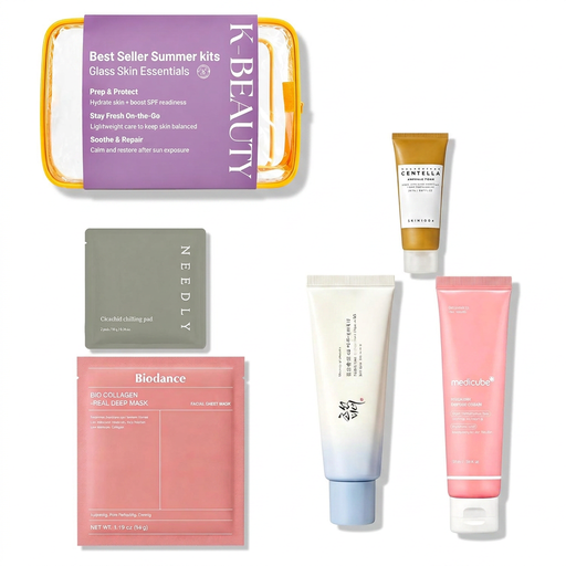 Joybuy K-Beauty 夏日限定护肤套装，防晒与修护 5 件套，附旅行收纳袋