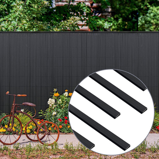 Sekey PVC Garden Screen Clip Cover, Set of 5 (1m Length Per Piece), Protective Accessories for Privacy Fencing, Charcoal