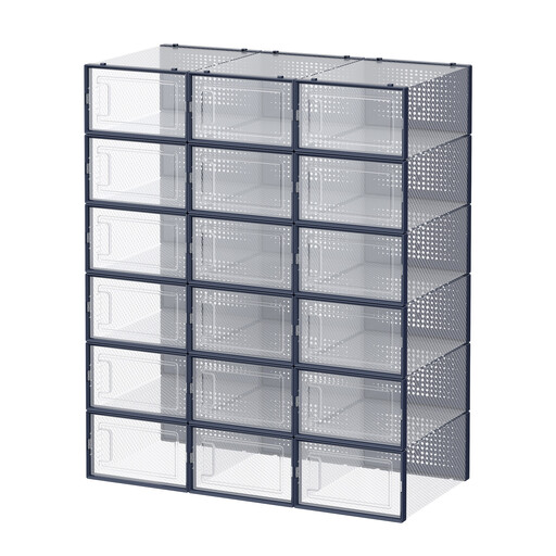 JOYFURNOS Set of 18 Stackable Sneaker Storage Boxes