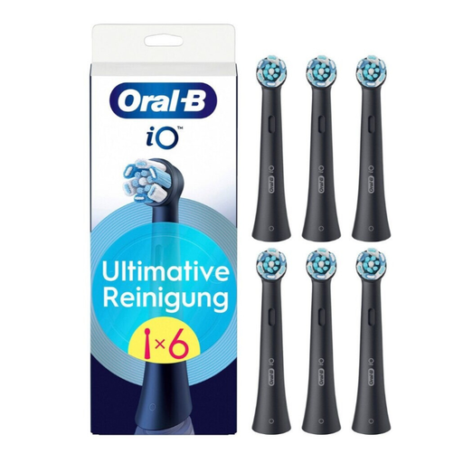 Oral-B iO Ultimate Clean Replacement Brush Heads Black - 6 Count XXL Pack