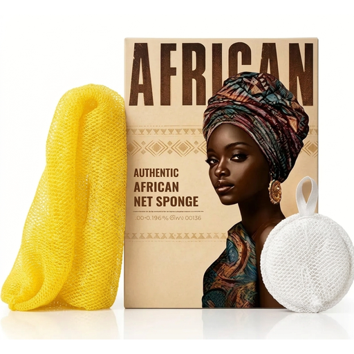Personal Care African Net Sponge Kit 90g yellow and white