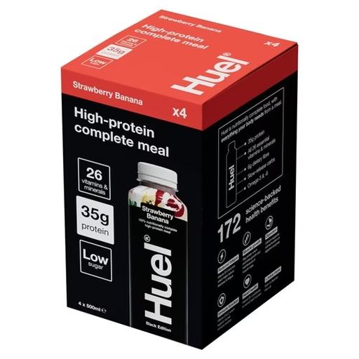 Huel Black Edition Ready To Drink in Strawberry & Banana Flavour