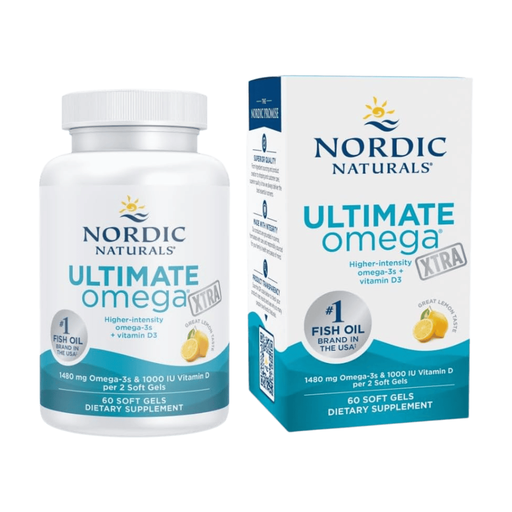 Nordic Naturals Omega-3 Fish Oil Heart & Brain Support Ultimate Xtra 1480mg Lemon Flavour - 60 Softgels