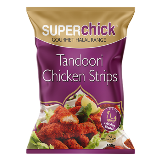 Super Chick Tandoori Chicken Strips 500g