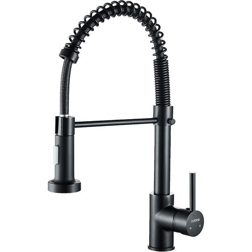 Cobbe Kitchen Faucet, Pull-Down Sprayer, 2 Modes, 360° Rotatable, Black