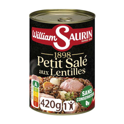 Boîte de pâté de lentilles cuisinées William Saurin Cuisines de Pays, 420 g