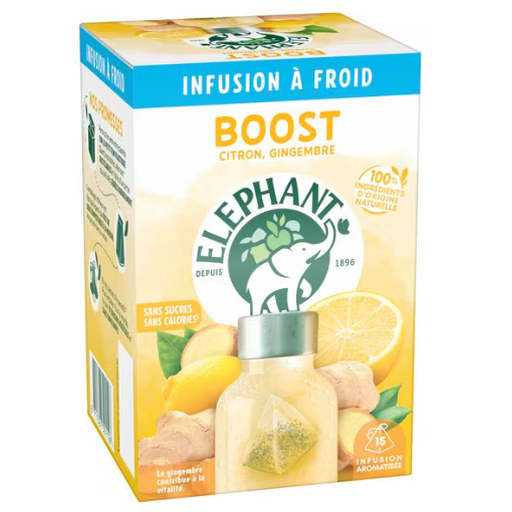 ELEPHANT Cold Brew Boost Infusion Tea, 15 Sachets