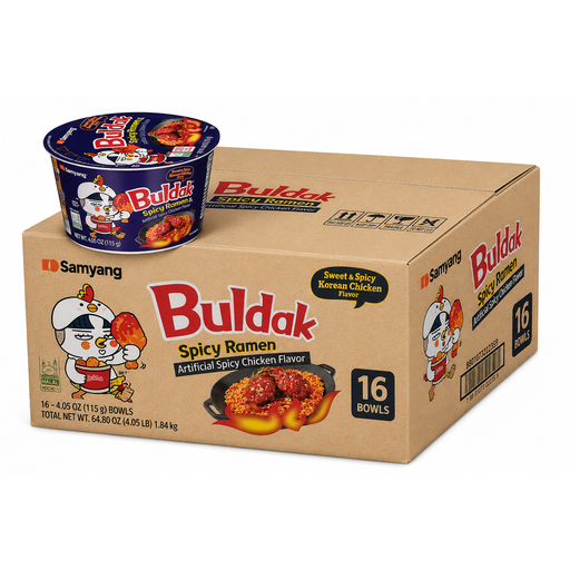 Samyang Hot Chicken Ramen Bowl (Korean Sweet & Spicy Fried Chicken Flavor) 115G x 16 (box)