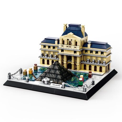 WANGE Louvre Museum,Paris,France 803 Pcs Building Blocks Set for Hobby Builders