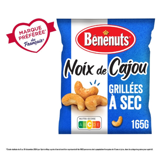 BENENUTS Noix de Cajou Grillées à Sec 165g