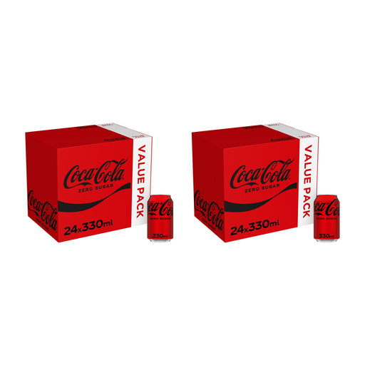 Coca-Cola Zero Sugar two cases of 24 × 330ml cans