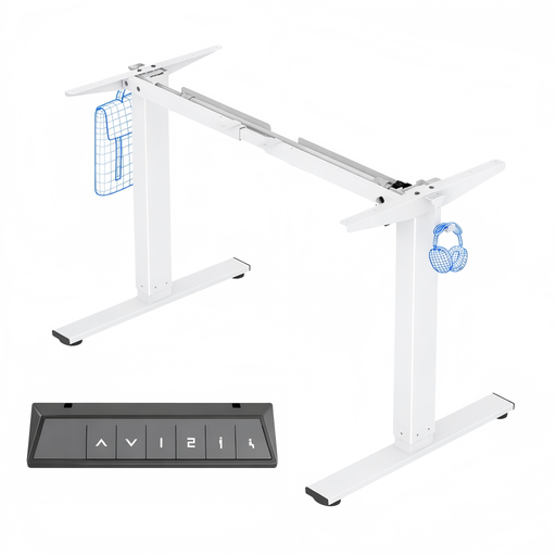 FlexiSpot Height Adjustable Desk Frame with 2 Hooks