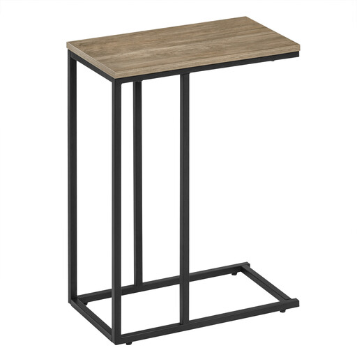 WOLTU C-Shaped Table in grauer Holzoptik