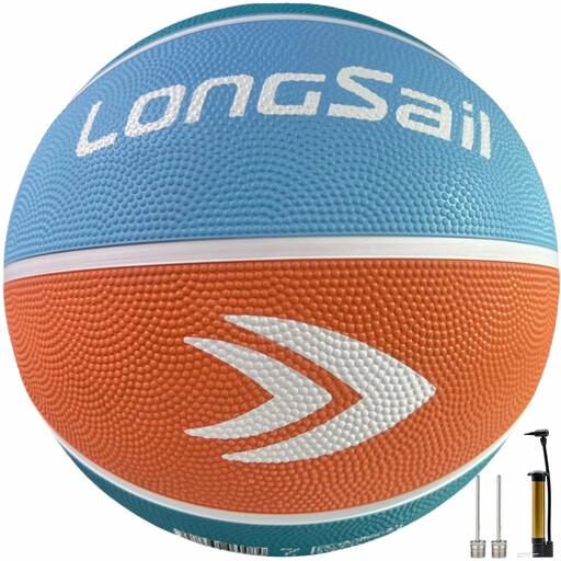 High-Quality Rubber Basketball taille 7 Tangerine Light Blue