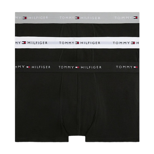 Tommy Hilfiger Men's 3-Pack Trunks – Grey Heather, Black, White – Small