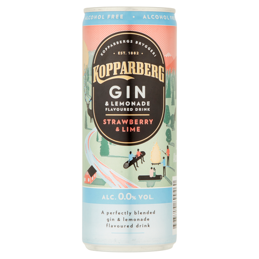 Kopparberg Gin Strawberry & Lime Alcohol Free 250ml