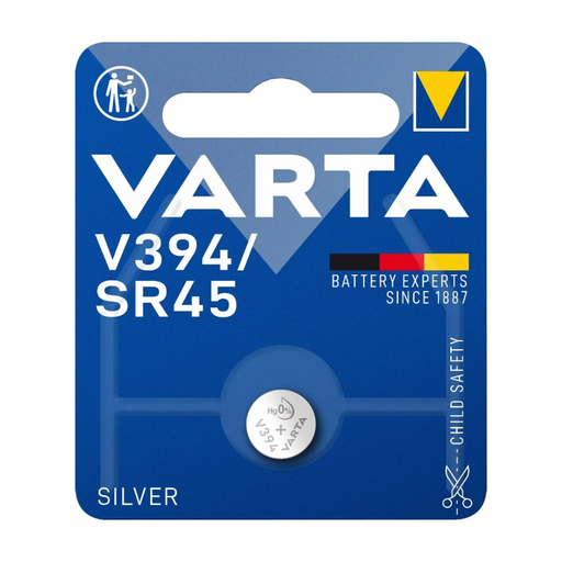 VARTA Batterie Silver Oxide, Knopfzelle, 394, SR45, 1.55V Electronics, Retail Blister (1-Pack)