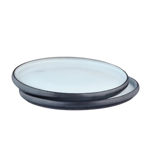 Set of 2 BJÖRN GOURMET Serving Trays in Black Porcelain
