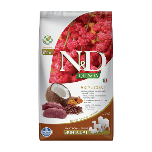 Farmina N&D Quinoa Skin & Coat Adult Medi/Maxi Venison 2.5 kg