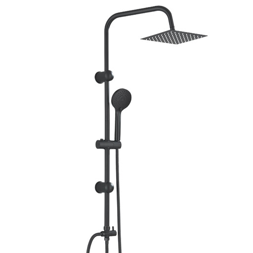 Matte Black Shower System, Square Rain Shower Head