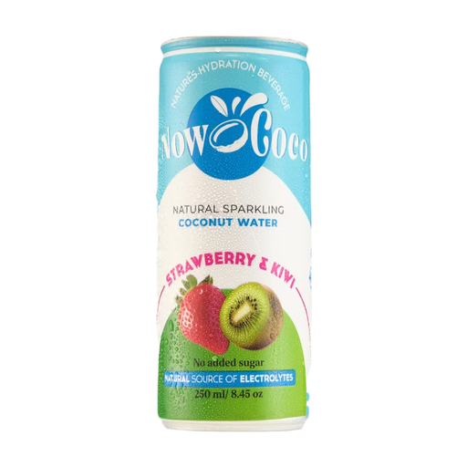 NOW COCO Sparkling Coconut Water Strawberry & Kiwi 250ml