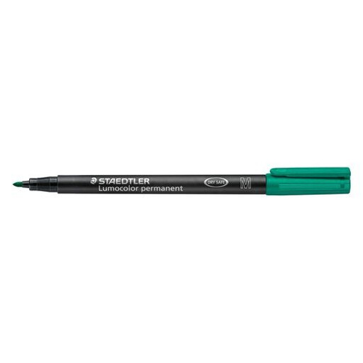 STAEDTLER Lumocolor Permanent Marker 1 mm Green, Pack of 10
