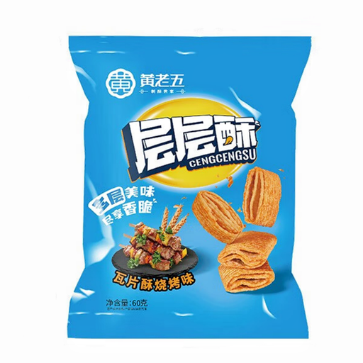 HuangLaoWu Layered Crispy Tile Crisps Barbecue Flavor