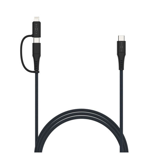 C?ble tressé FIXED USB-C vers USB-C avec adaptateur Lightning, 3 m