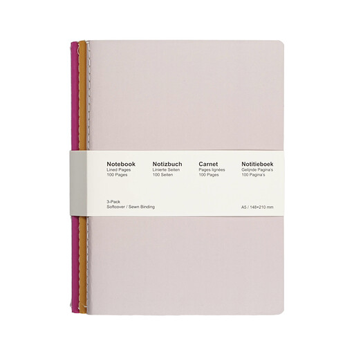 Jubiluu A5 Softcover 3-Pack Stitch Notebook