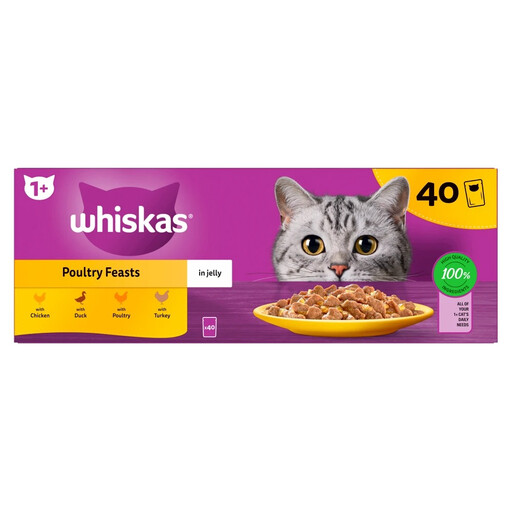 Whiskas 1+ Poultry Feasts in Jelly 40 x 85g